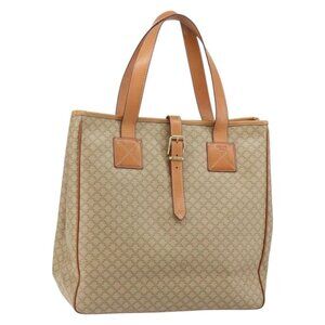Authentic CELINE Macadam Canvas Shoulder Bag PVC Beige Gold
